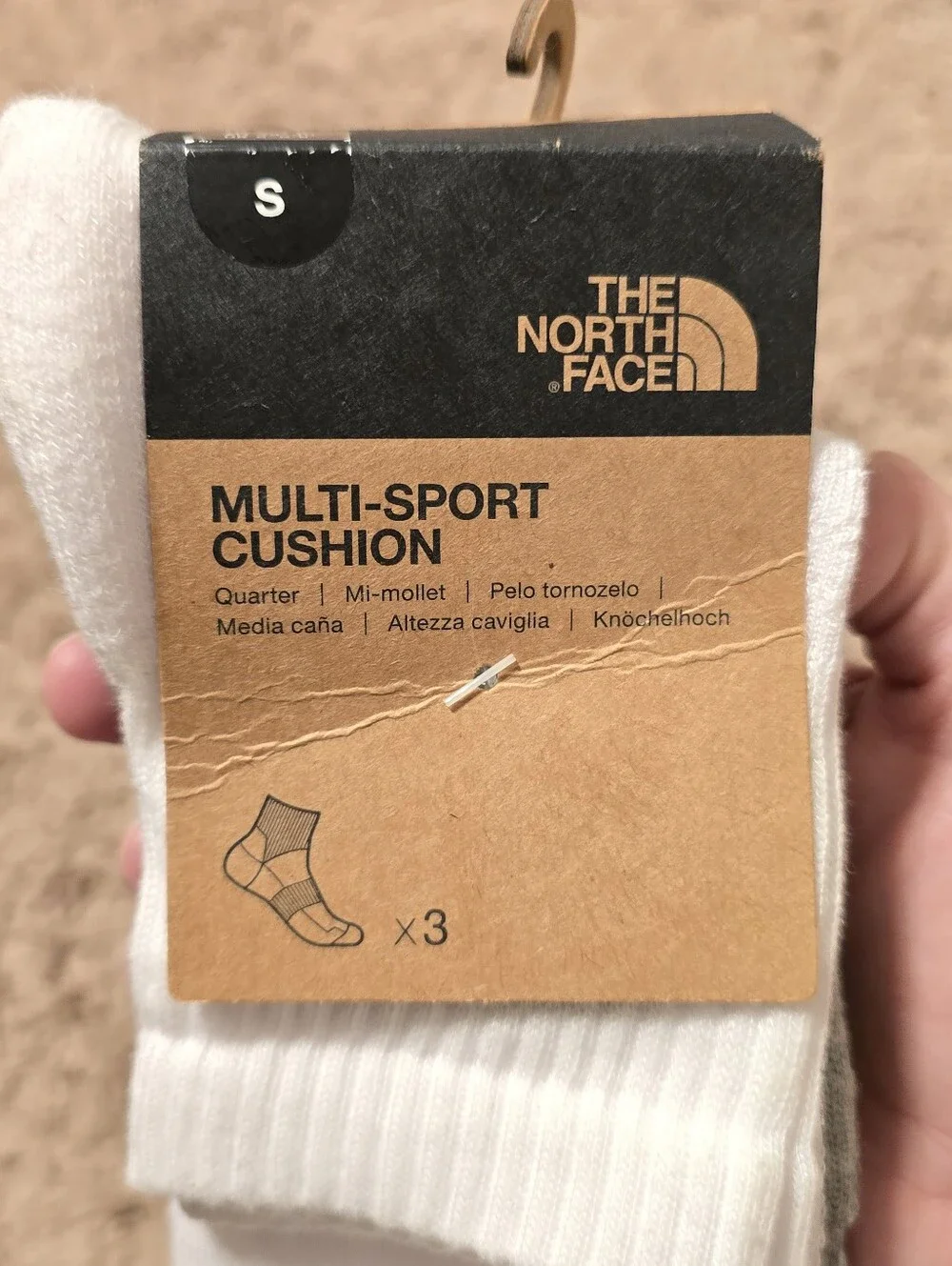 The North Face Men's Multi-Sport Cushion Socks - White & Gray (3 Pack)
